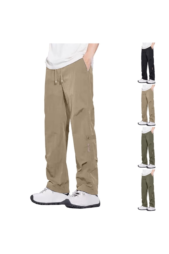 Mens Big and Tall Pants Black Elastic Waist Stretch Breathable Winter Pants for Men with Pockets