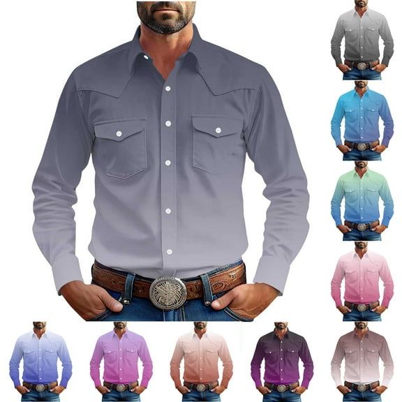 Royisotas Mens Big and Tall Shirts Dress Shirt Casual Long Sleeve Tops for Men Work