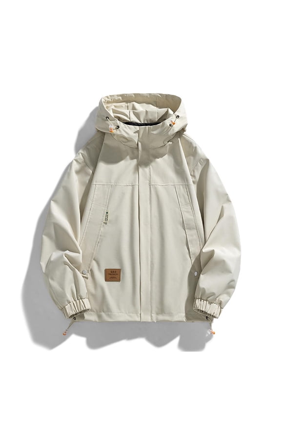 Mens Cargo Jackets Zipper Big and Tall Outwear Lightweight Warm Solid Color Coats for Men