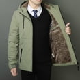 thumbnail image 1 of Royisotas Mens Fleece Jackets Lightweight Hooded Outwear Thickened Long Sleeve Big and Tall Warm Coats for Men Zipper, 1 of 7