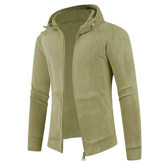 Royisotas Mens Jackets Big and Tall Winter Outwear Pockets Zipper Fleece Warm Coats for Men Solid Color