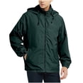thumbnail image 1 of Royisotas Mens Jackets Hooded Coats Waterproof Pockets Windproof Zipper Lightweight Rain Jackets for Men Long Sleeve, 1 of 6