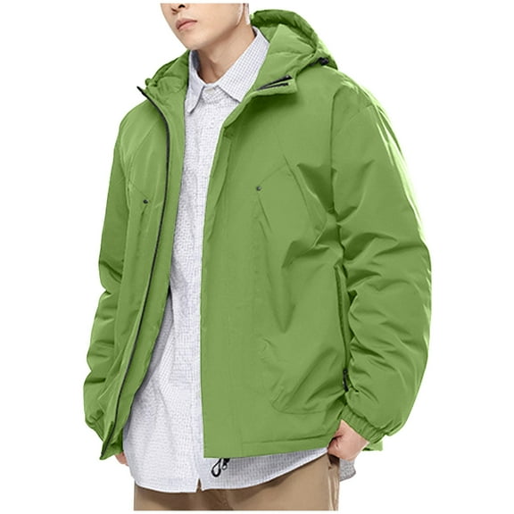 Royisotas Mens Pockets Jackets Windproof Winter Coats Waterproof Long Sleeve with Hood Rain Jackets for Men Lightweight