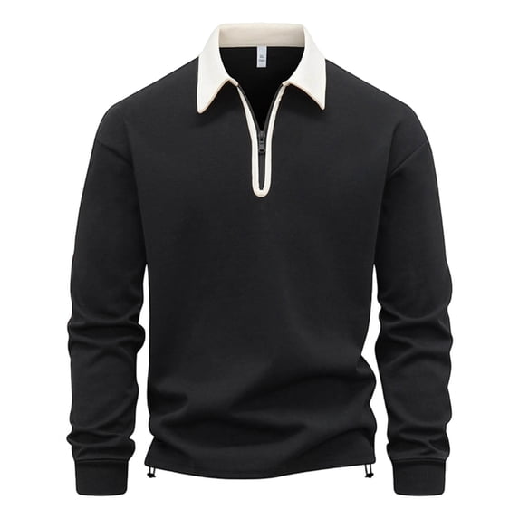 Royisotas Mens Polo Shirts Business Zipper Shirt Trendy Collared Tops for Men