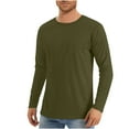 thumbnail image 1 of Royisotas Mens Pullover Shirts Lightweight Long Sleeve Tops Breathable Winter Solid Crewneck Casual T Shirts for Men, 1 of 5