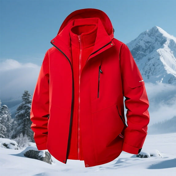 Royisotas Mens Rain Jackets Big and Tall Winbreaker Coats Winter with Hood Long Sleeve Lightweight jackets for Men