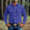thumbnail image 1 of Royisotas Mens Shirts Big and Tall Long Sleeve Shirt Casual Button Down Pockets Tops for Men, 1 of 7