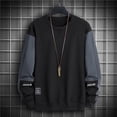 thumbnail image 1 of Royisotas Mens Shirts Long Sleeve Pullover Big and Tall Tops Lightweight Crewneck Black Solid Sweatshirts for Men Winter, 1 of 3