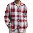 thumbnail image 1 of Royisotas Mens Shirts Plaid Flannel Shirt Fashion Long Sleeve with Pocket Regular Fit Tops for Men, 1 of 4