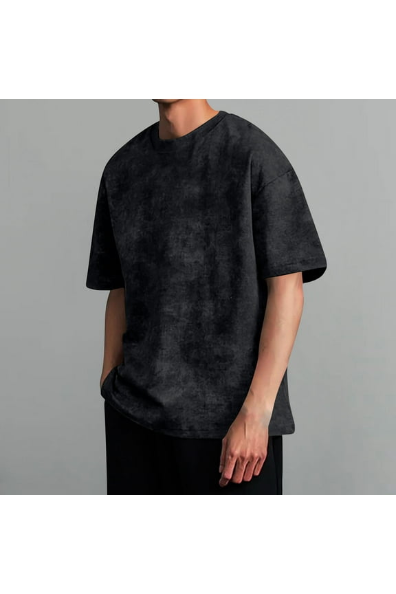 Mens Shirts Summer Athletic Y2k Workout Fashion Pullover Short Sleeve T Shirts for Men Big and Tall