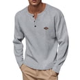 thumbnail image 1 of Royisotas Mens T Shirts Casual Long Sleeve Tops Big and Tall Henley Fashion Crewneck Button Down Shirts for Men, 1 of 8