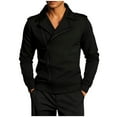 thumbnail image 1 of Royisotas Mens Turndown Collar Shirts Zipper Dress Shirt Long Sleeve Casual Tops for Men, 1 of 8