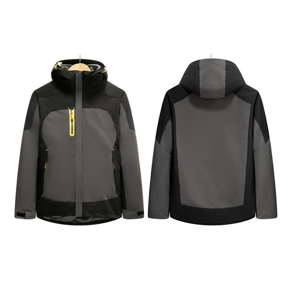 Royisotas Mens Windproof Jackets Winter Coats Hooded Long Sleeve Casual jacket for Men