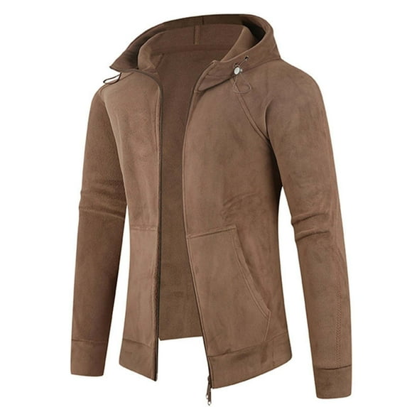Royisotas Mens Winter Jackets Zipper Solid Color Outwear Fleece Big and Tall Pockets Coats for Men Warm