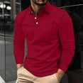 thumbnail image 1 of Royisotas Mens Work Shirts Shirt Button Down Lapel Polo Long Sleeve Tops for Men, 1 of 6