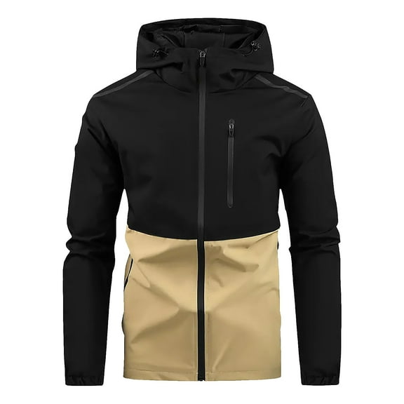 Royisotas Mens Workwear Jackets Winter Coats Waterproof with Pockets Hooded Warm Rain Jackets for Men Windproof