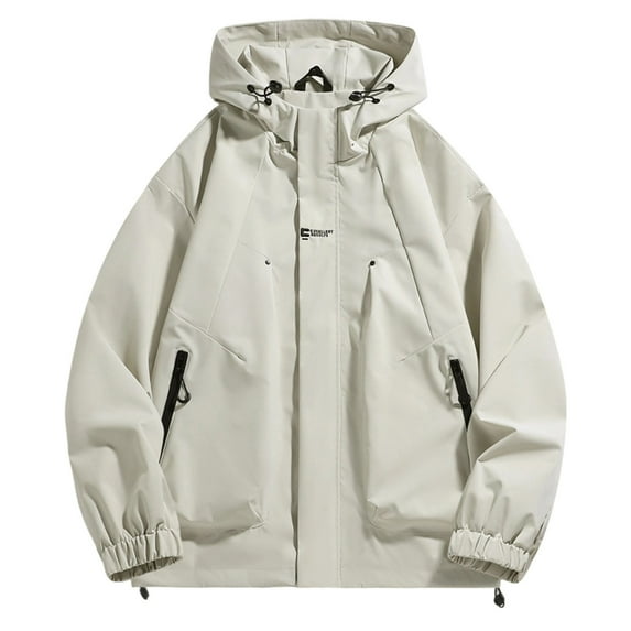 Royisotas Mens with Pockets Jackets Waterproof Coats Winter Hooded Lightweight Windproof Rain Jackets for Men
