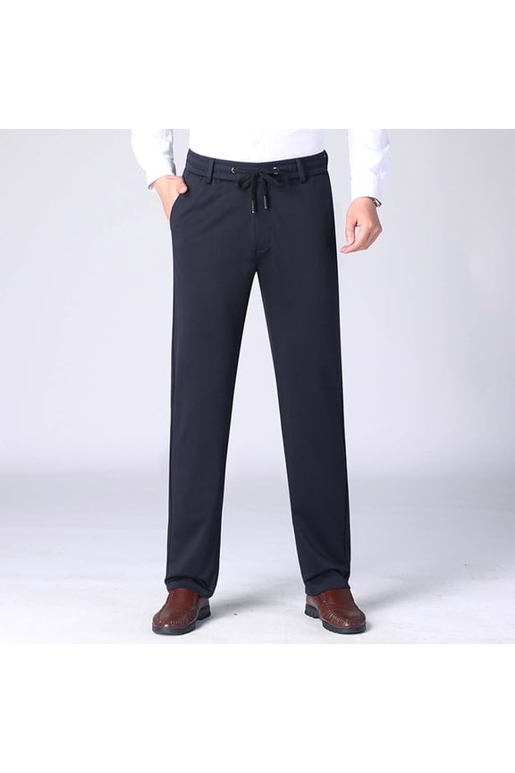 Mens with Pockets Pants Elastic Waist Winter Big and Tall Dressy Pants for Men