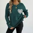 thumbnail image 1 of Royisotas Oversized Sweaters for Women Knitted Cozy Cardigan Pullover Heart Print Long Sleeve Ladies Tops Warm, 1 of 6