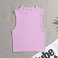 thumbnail image 1 of Royisotas Pink Womens Tank Tops Loose Fit Sleeveless Summer Athletic Camisoles for Women Turtleneck Shaping Sports Yoga Ribbed Crop Womens Cami Tops, 1 of 4