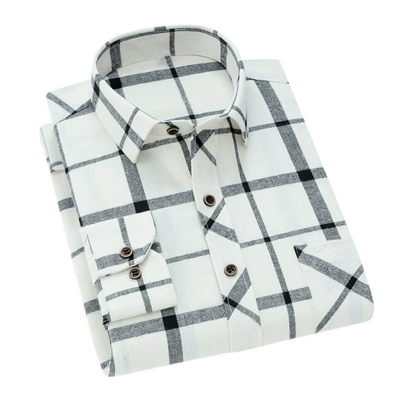 Royisotas Plaid Shirts for Men Button Down Casual Shirt Long Sleeve Flannel Mens Tops