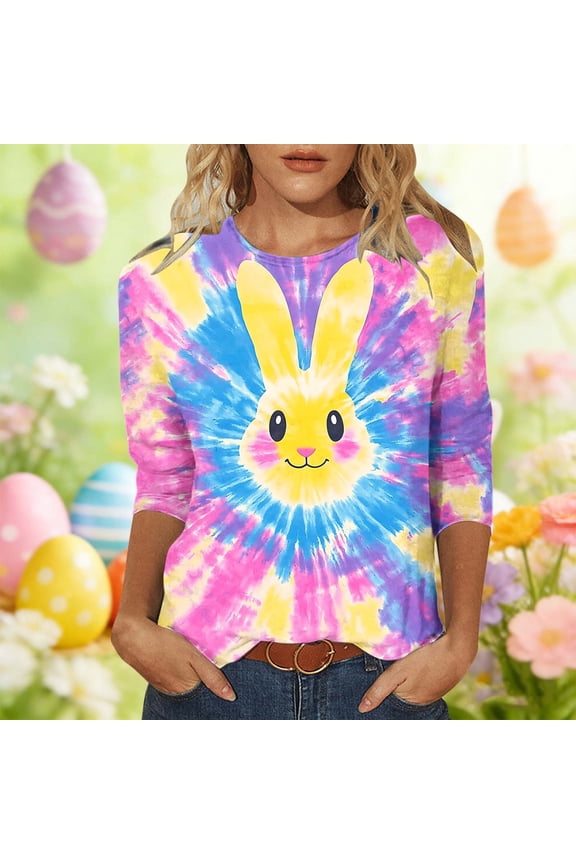 Plus Size Easter Shirts for Women Funny Bunny Rabbit Graphic T-Shirt Easter Holiday Short Sleeve Tee Tops