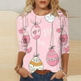 thumbnail image 1 of Royisotas Plus Size Happy Easter Shirt for Women Funny Bunny Rabbit T Shirt Easter Holiday Tops 3/4 Sleeve Tees, 1 of 5
