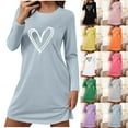thumbnail image 1 of Royisotas Plus Size Nightgowns for Women Long Sleeve Loose Nightshirts Soft Winter Fashionable Long Ladies SleepShirts Crewneck, 1 of 7