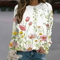 thumbnail image 1 of Royisotas Raglan Womens Sweatshirts Winter Long Sleeve Floral Graphic Pullover Trendy Loose Fit Crew Neck Casual Hoodless Tops, 1 of 5