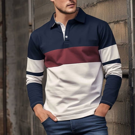Royisotas Shirts for Men Button Down Trendy Shirt Big and Tall Polo Long Sleeve Mens Tops