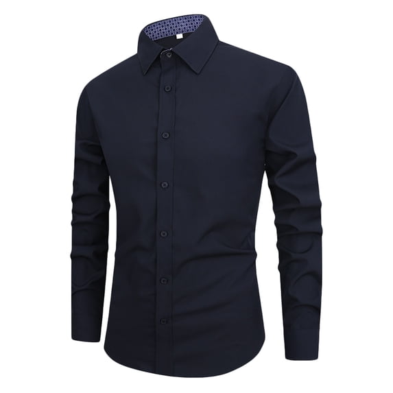 Royisotas Shirts for Men Casual Long Sleeve Shirt Dress Big and Tall Work Mens Tops
