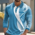 thumbnail image 1 of Royisotas Shirts for Men Long Sleeve Button Shirt Polo Golf Trendy Mens Tops Big and Tall, 1 of 3