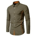 thumbnail image 1 of Royisotas Shirts for Men Long Sleeve Button up Shirt Patchwork Big and Tall Lapel Mens Tops Casual, 1 of 9
