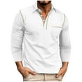 thumbnail image 1 of Royisotas Shirts for Men Long Sleeve with Pocket Polo Shirt Collared Fashion Mens Tops, 1 of 8