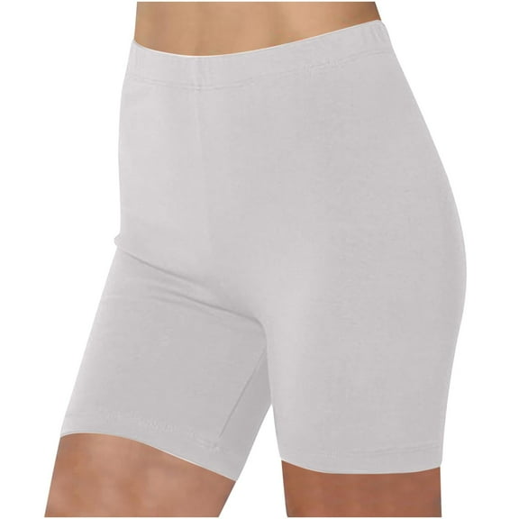 Royisotas Skinny Womens Shorts Athletic Summer High Waist Cotton Workout Shorts Yoga Shaping Solid Color Women's Plus Size Shorts