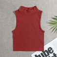 thumbnail image 1 of Royisotas Sleeveless Women's Tank Tops Summer Red Athletic Womens Camisoles and Tanks Ribbed Turtleneck Crop Sports Yoga Shaping Cami Tops for Women, 1 of 4