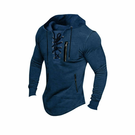 Royisotas Sport Jackets for Men Hooded Jacket Winter Zip Up Fashion Long Sleeve Mens Coats Solid Color