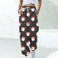 thumbnail image 1 of Royisotas Summer Pants for Women Casual Tapered High Waist Christmas Sweatpants Elastic Waist Drawstring with Pocket, 1 of 5