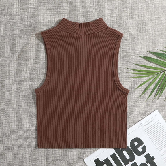 Royisotas Summer Tank Tops for Women Athletic Sleeveless Womens Camisole Tank Tops Crop Turtleneck Shaping Ribbed Sports Yoga Cami Tops for Women