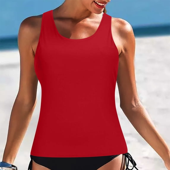 Royisotas Swimwear for Women Slim Summer Swimsuits Bikini Tank Vocation Solid Color Womens Bathing Suit