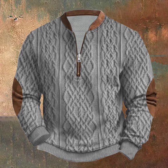 Royisotas T Shirts for Men Long Sleeve Pullover Half Zipper Tops Big and Tall Loose Fit Casual Fashion Mens Shirts