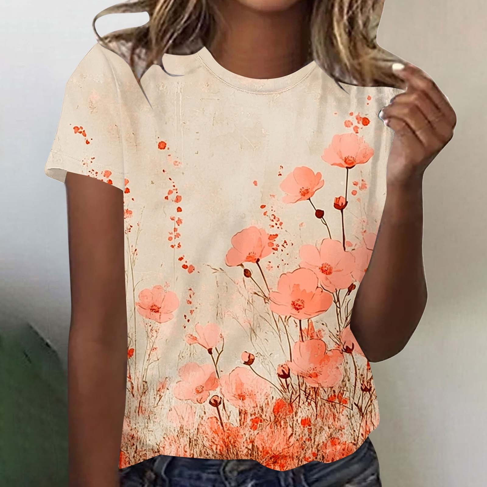 T-Shirt Oversize Donna Manica Corta, Girocollo Tunica In Cotone, Top Casual Estate, Taglie Forti, Streetwear - 4