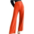 thumbnail image 1 of Royisotas Trousers Womens Pants Fall Wide Leg Casual High Waist Flat Front Pants Stretch, 1 of 8