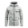 thumbnail image 1 of Royisotas Windproof Jackets for Men Hooded Waterproof Coats Cargo Winter Casual Long Sleeve Mens Rain Jackets, 1 of 3