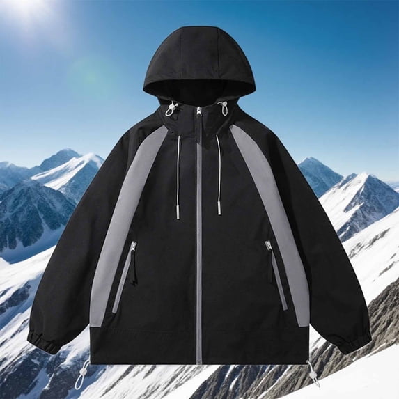 Royisotas Winter Jackets for Men Waterproof Big and Tall Coats Windproof Sports Lightweight Running Mens Rain Jackets Long Sleeve