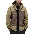 thumbnail image 1 of Royisotas Winter Jackets for Men Waterproof Coats Hooded Pockets Winbreaker Pockets Long Sleeve Mens Rain Jackets, 1 of 3
