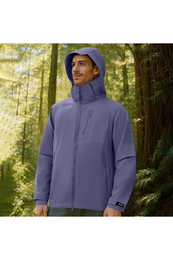 Winter Jackets for Men Waterproof Coats Windproof Pockets with Hood Fishing Lightweight Mens Rain Jackets