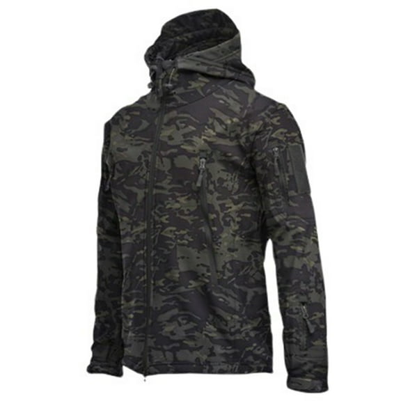 Royisotas Winter Jackets for Men Waterproof Fleece Coats with Hood Long Sleeve Pockets Windproof Lightweight Mens Rain Jackets