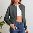 thumbnail image 1 of Royisotas Winter Sweaters for Women Coat Knitted Button Cardigan Long Sleeve Solid Color Loose Fit Ladies Tops Dark Gray, 1 of 8