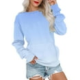thumbnail image 1 of Royisotas Winter Sweatshirts for Women Plus Size Long Sleeve Gradient Color Pullover Crew Neck Casual Trendy with Kangaroo Pocket Hoodless Tops, 1 of 6